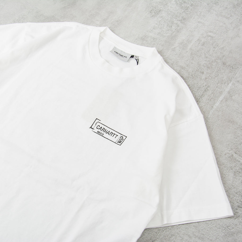 Carhartt WIP Stamp Tee - White / Black Stonewashed 3