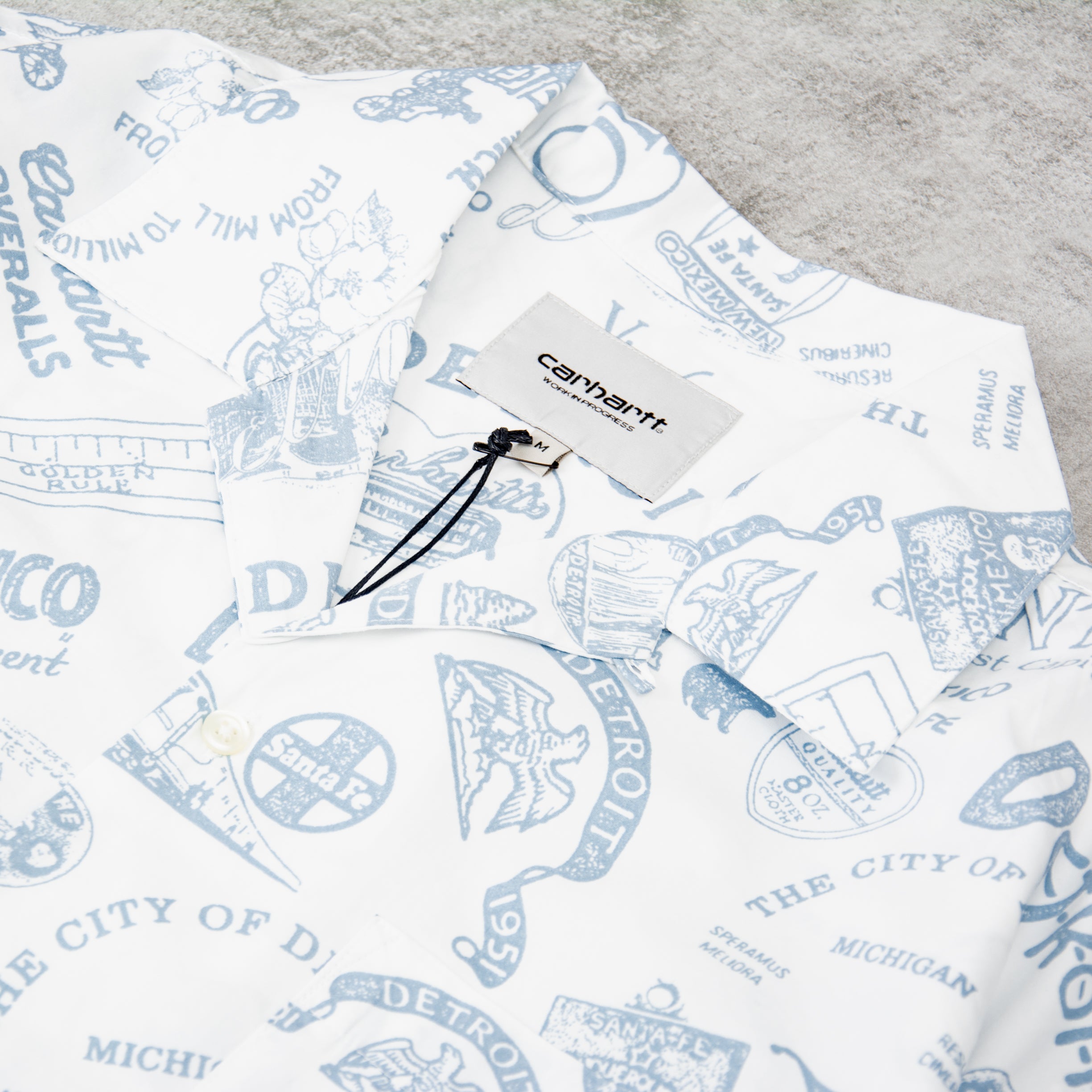 Buy Carhartt WIP State Souvenir S/S Shirt - White/Blue Buy Carhartt WIP State Souvenir S/S Shirt - White/Blue