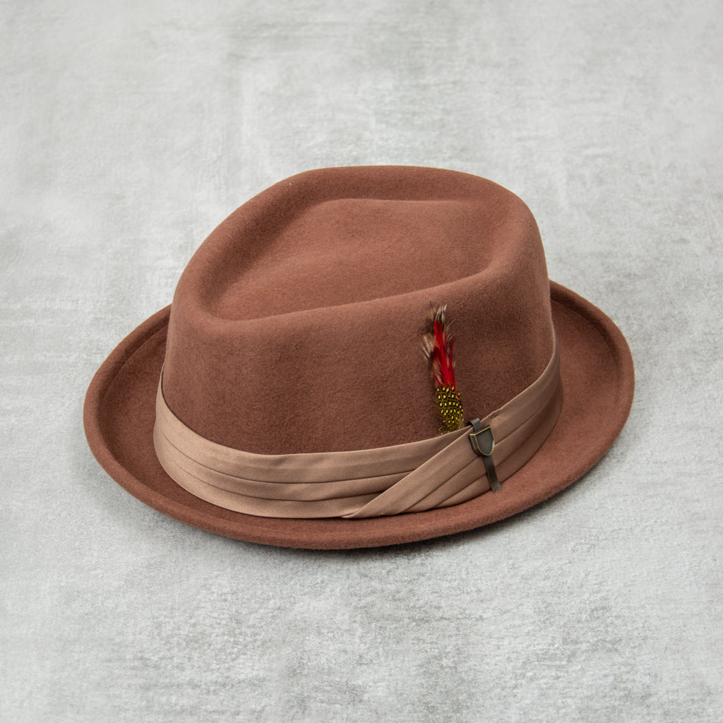 Brixton Stout Pork Pie Hat - Sepia / Bronze 1