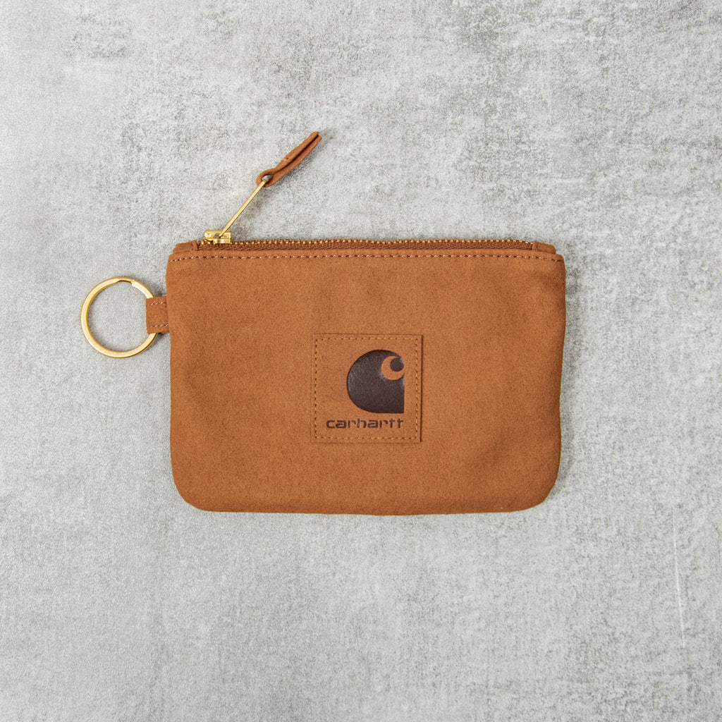 Carhartt WIP Suede Zip Wallet - Hamilton Brown 1