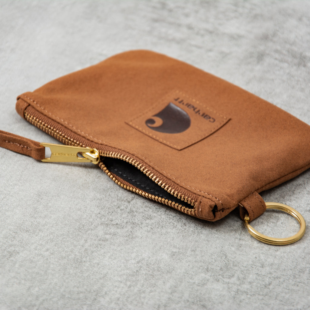 Carhartt WIP Suede Zip Wallet - Hamilton Brown 2