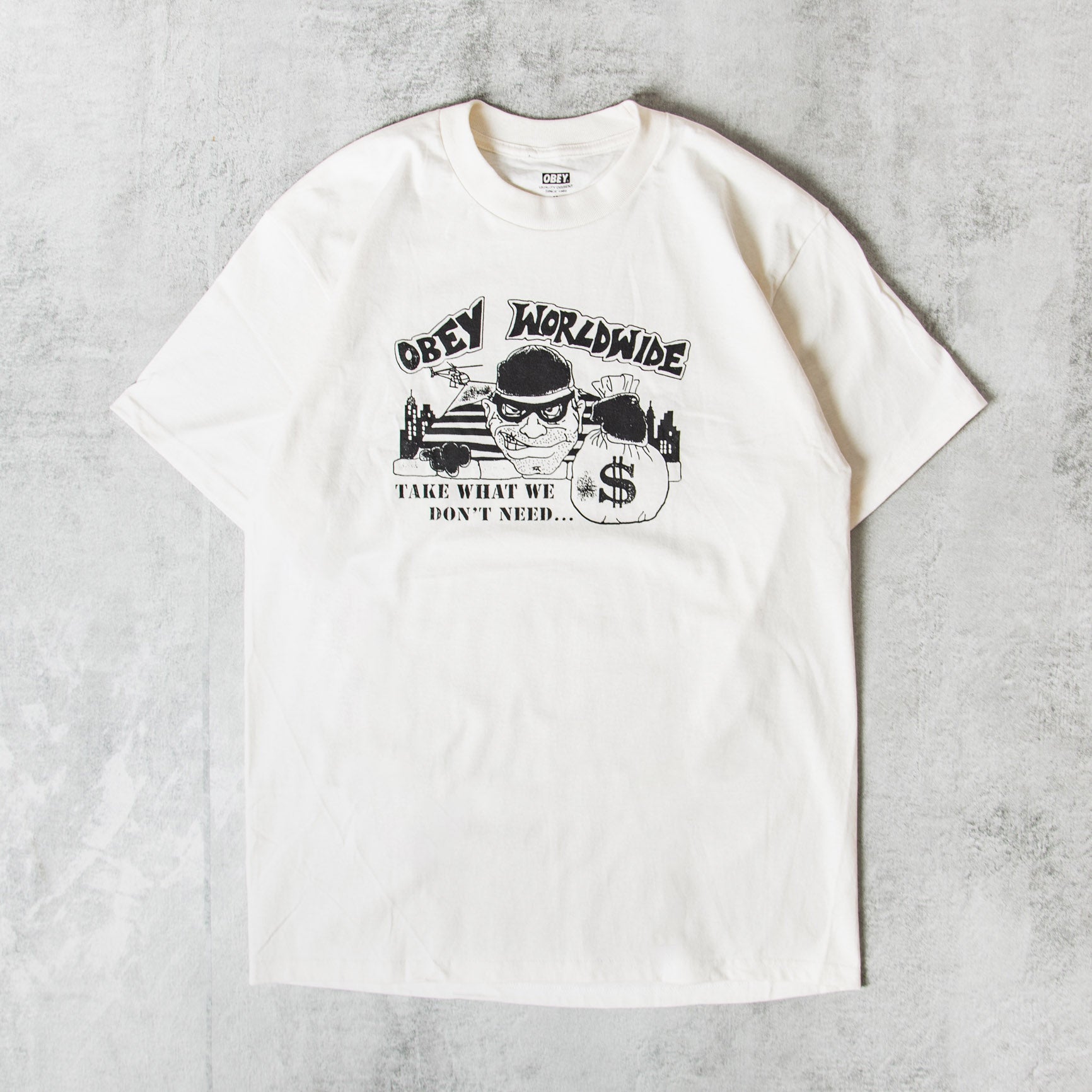 ovy W double vintage set tee 白 Buy the Obey Take Tee - Vintage White | Union Clothing