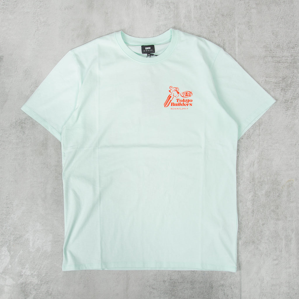 Edwin Tokyo Builders Tee - Bleached Aqua 1