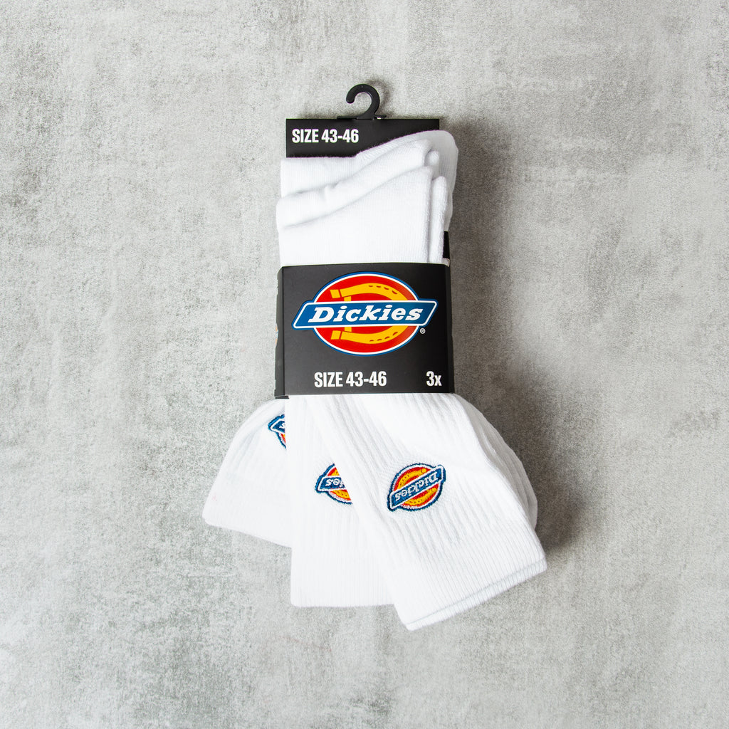 Dickies Valley Grove Socks 3 Pack - White 1