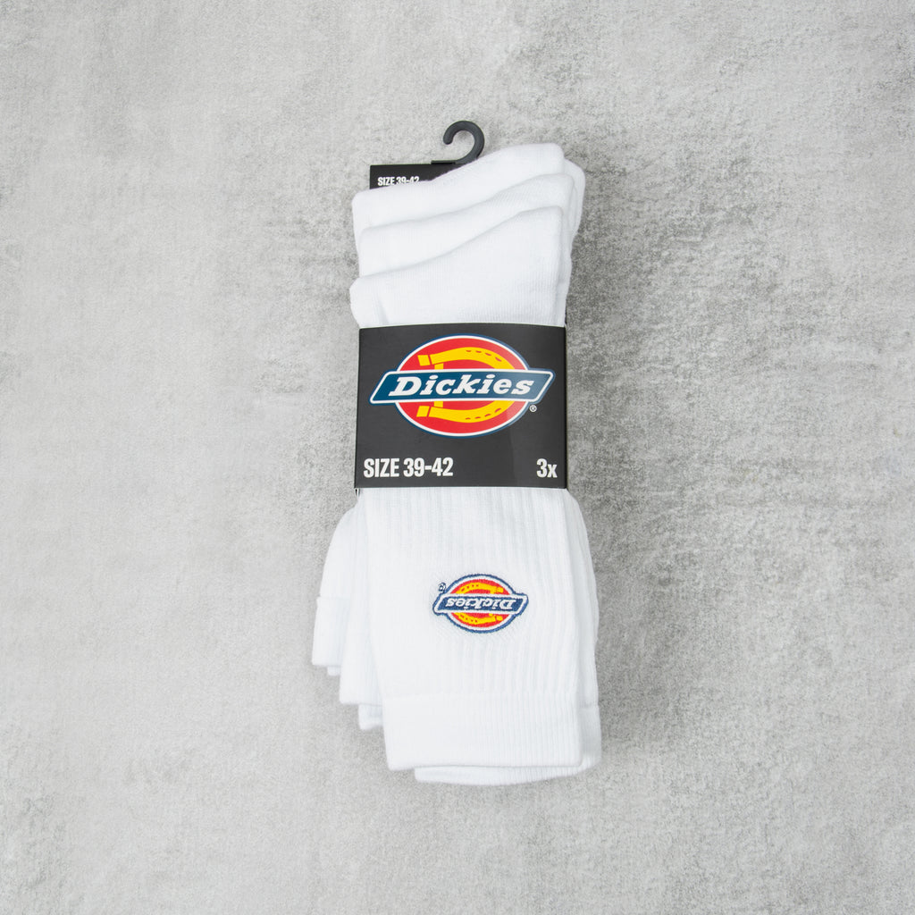 Dickies Valley Grove Socks 3 Pack - White 1