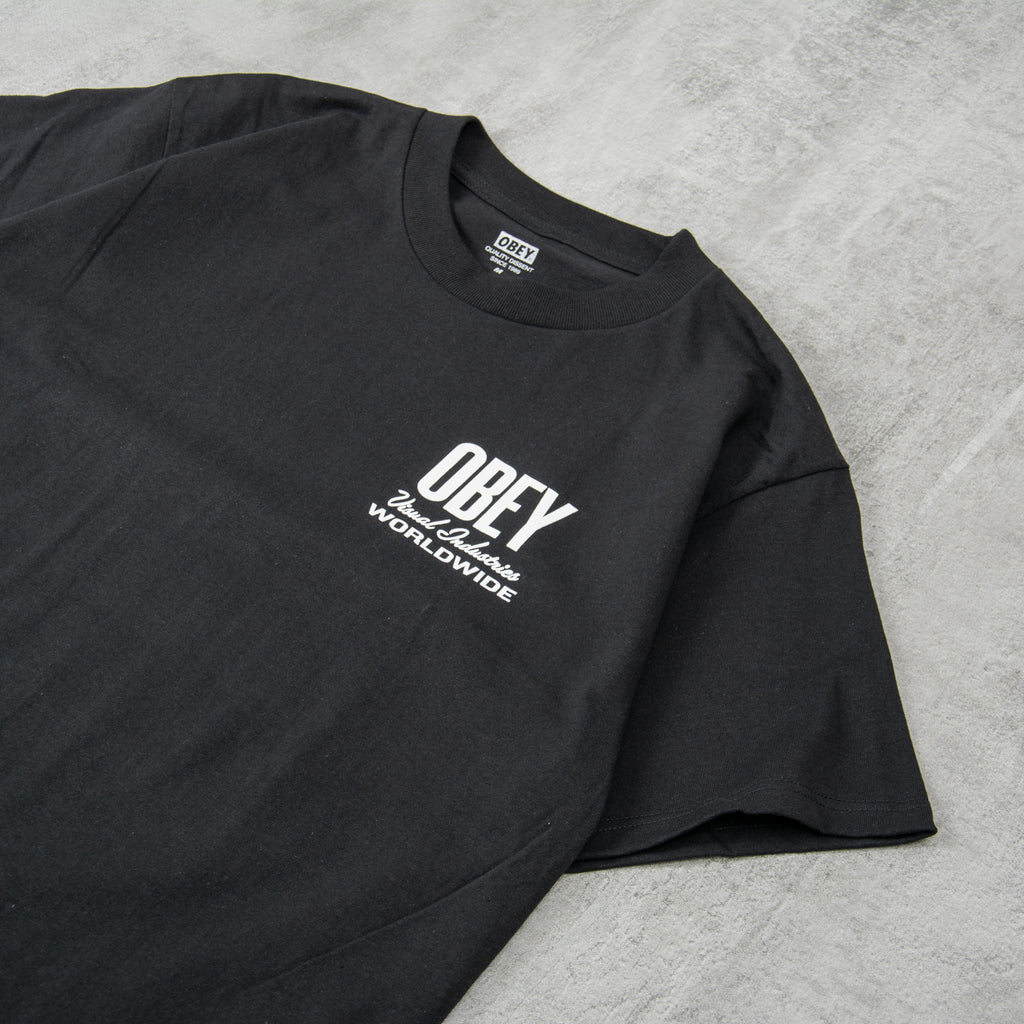 Buy the Obey Visual Industries Tee - Black online @Union Clothing ...