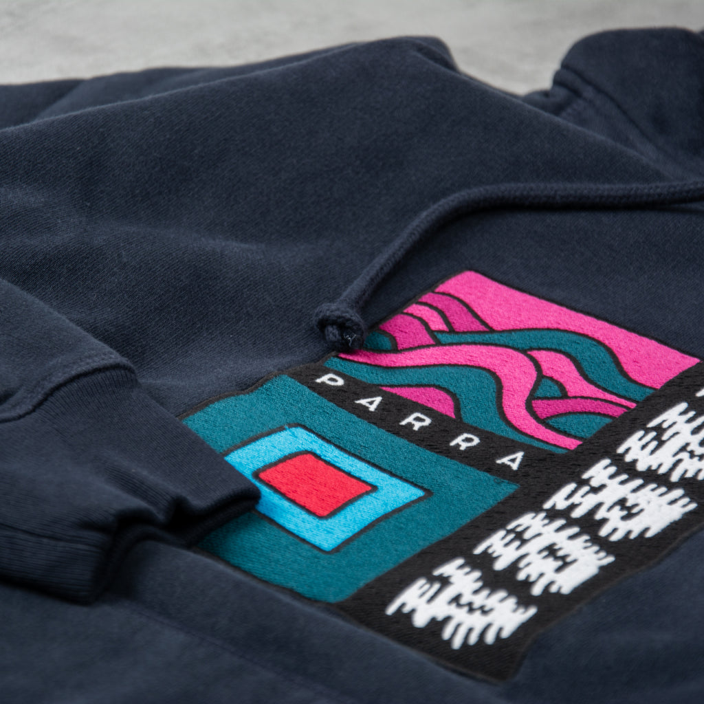 By Parra Wave Block Tremors Hood Sweat - Navy Blue 3