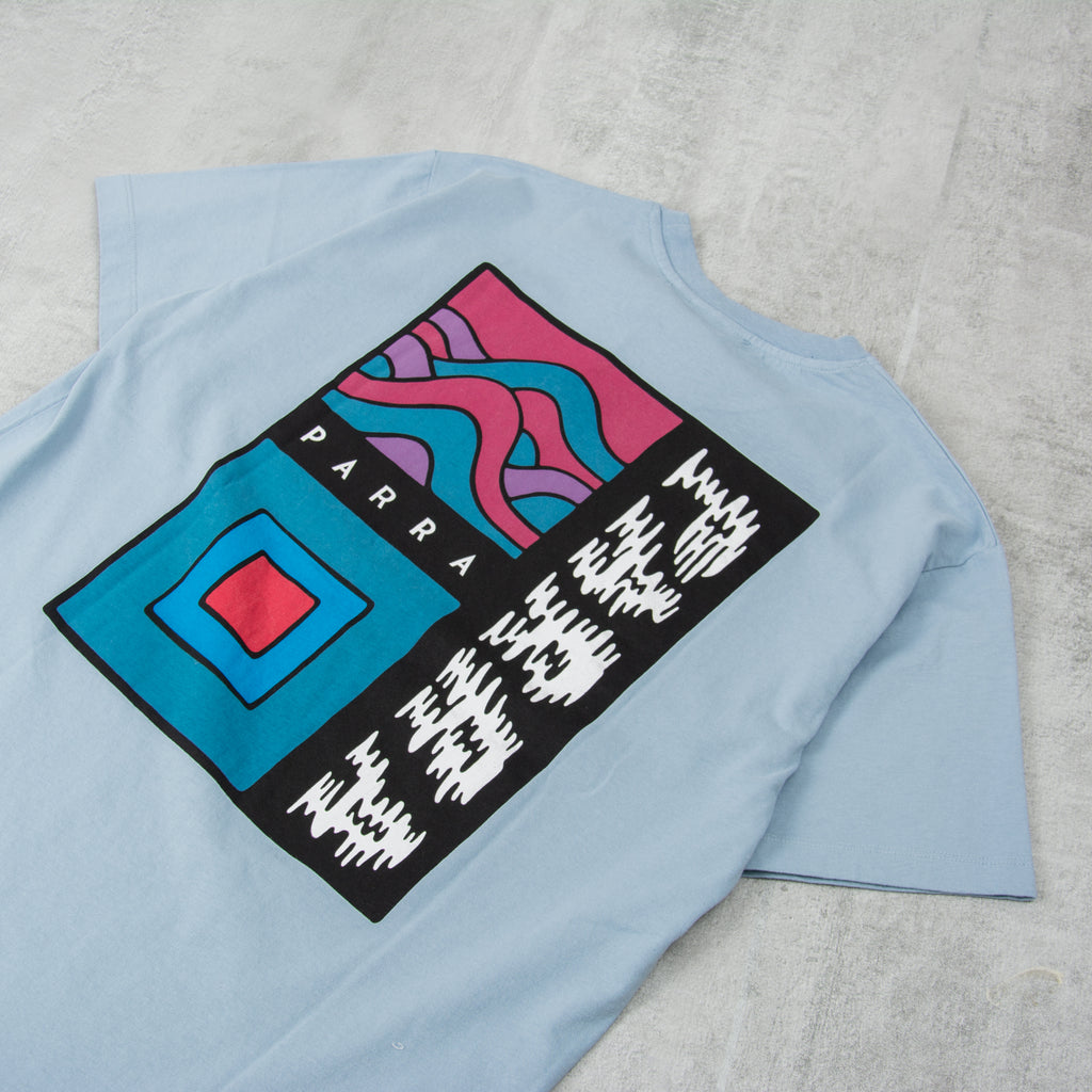 By Parra Wave Block Tremors Tee - Dusty Blue 2