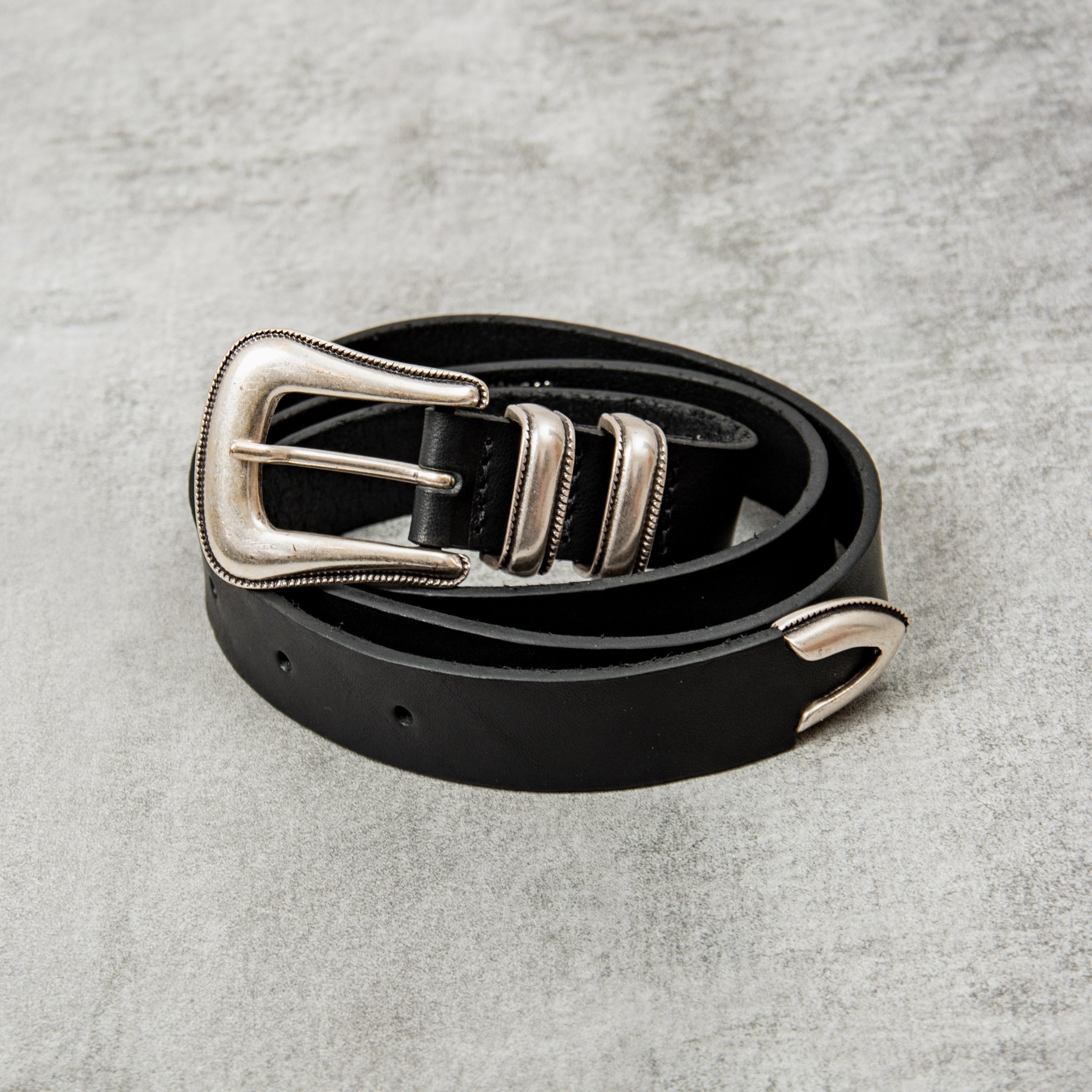 Buy the Nudie Western Silver Belt Black online @Union Clothing