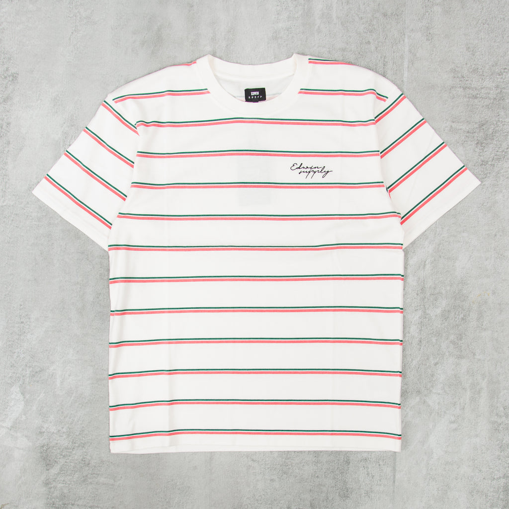 Edwin Windup S/S Tee - White / Pink / Green 1