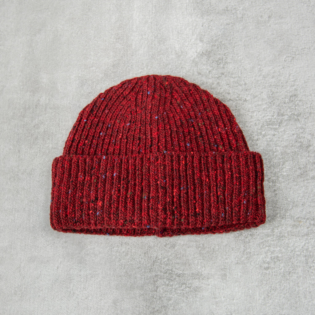 Donegal Wool Beanie - Burgundy 1