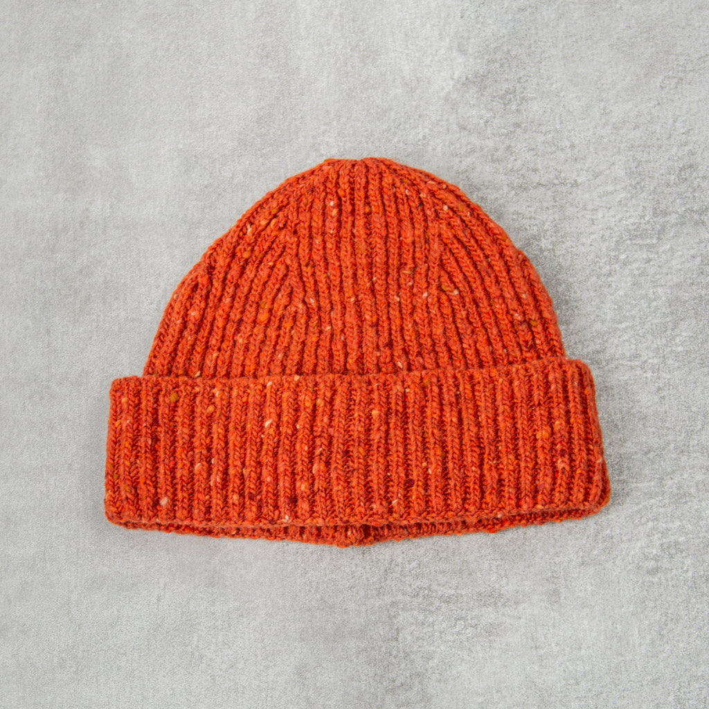 Donegal Wool Beanie - Orange 1