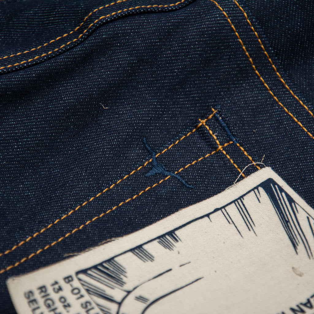 Benzak B-01 SLIM 13 oz. Candiani Eco Selvedge - Indigo 5