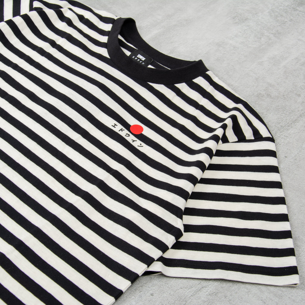 Edwin Basic Stripe Tee - Black / White 2