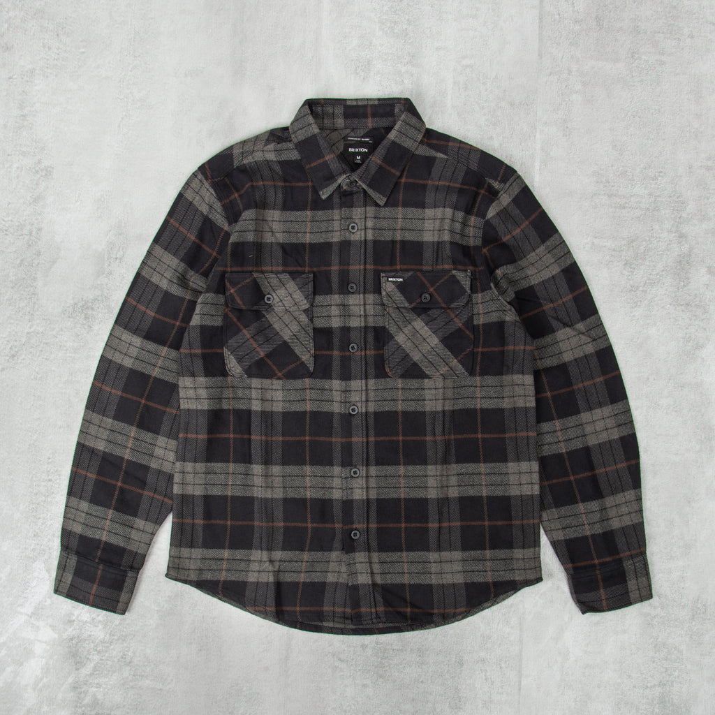 Brixton Bowery L/S Flannel Shirt - Black / Charcoal 1