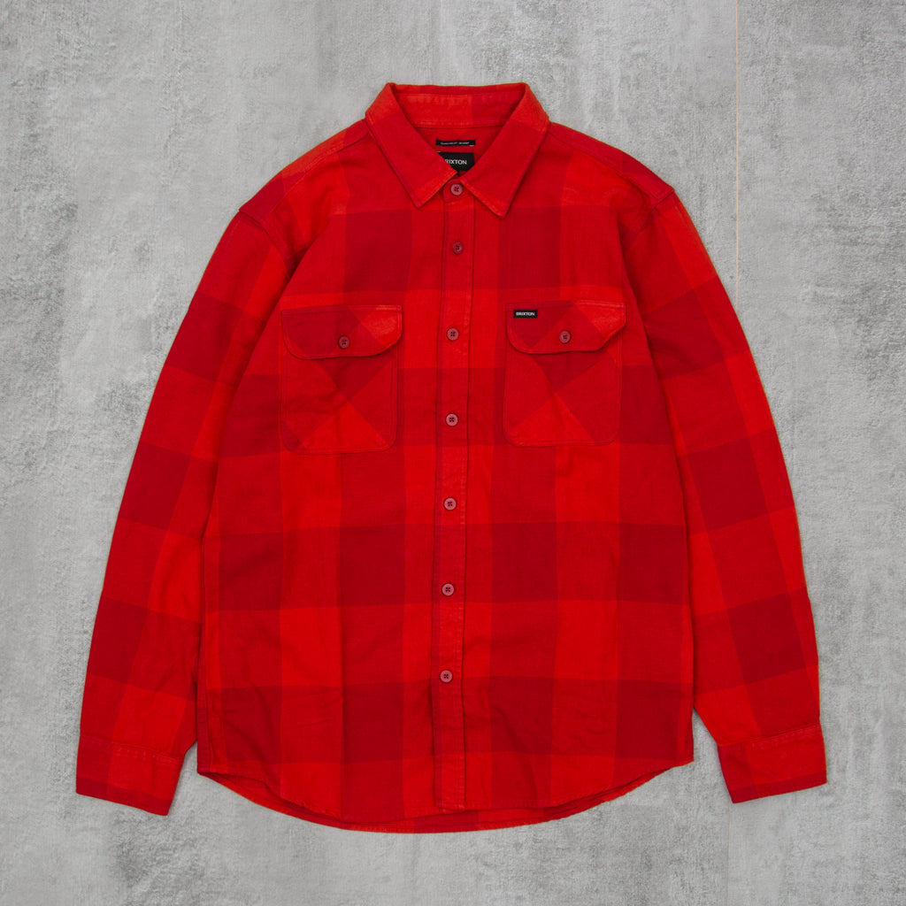 Brixton Bowery L/S Flannel Shirt - Crimson / Aurora Red 1