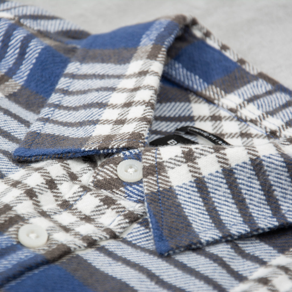 Brixton Bowery L/S Flannel Shirt - Pacific Blue / White Cap / Black 3