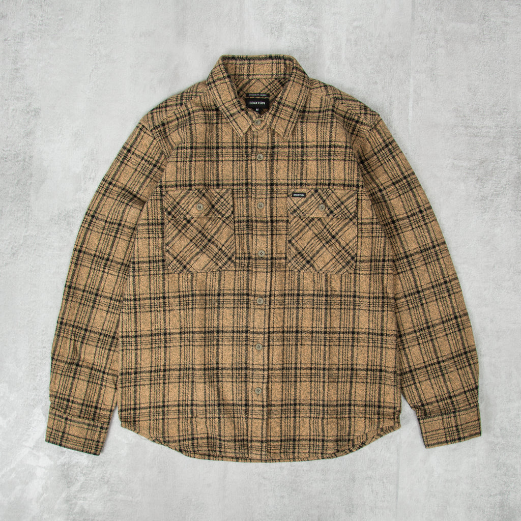 Brixton Bowery L/S Heavy Weight Flannel Shirt - Olive  / Black 1