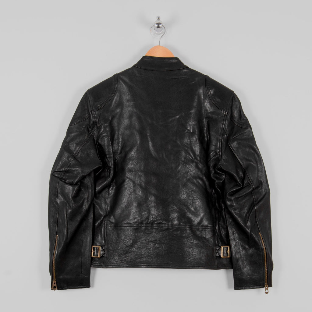 Shangri La Heritage Cafe Racer Leather Jacket - Black 3