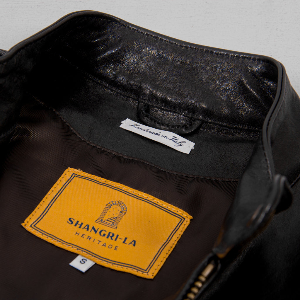 Shangri La Heritage Cafe Racer Leather Jacket - Black 6