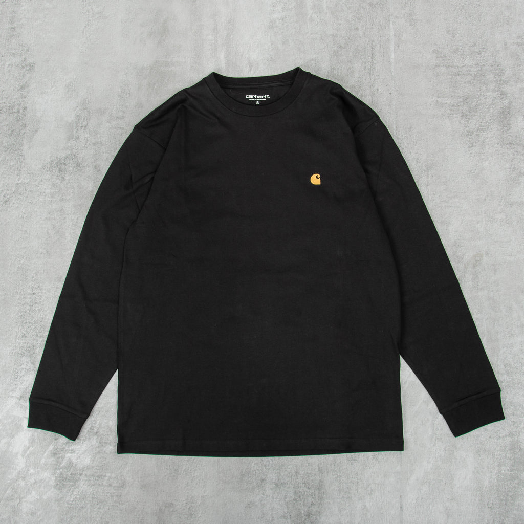 Carhartt WIP Chase L/S Tee - Black / Gold 1
