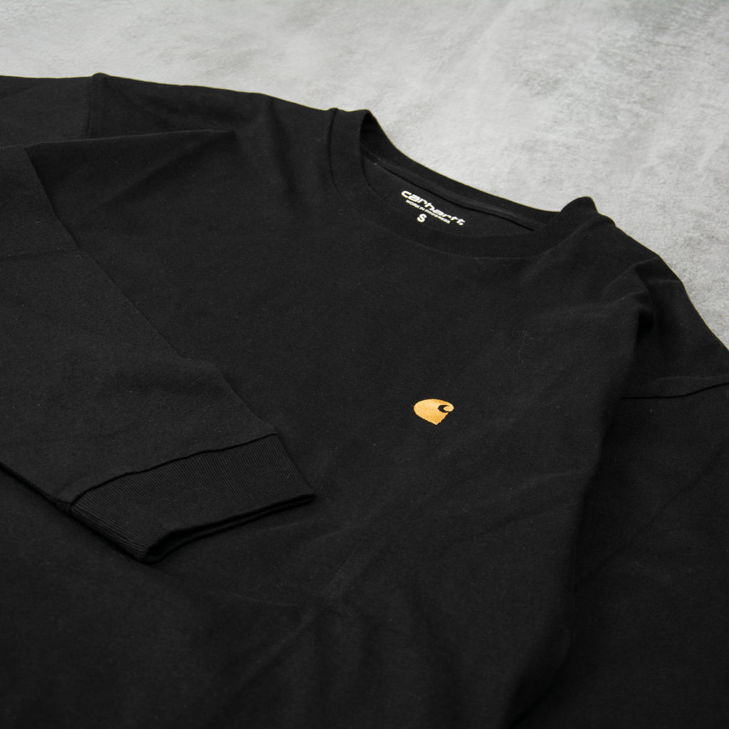 Carhartt WIP Chase L/S Tee - Black / Gold 2