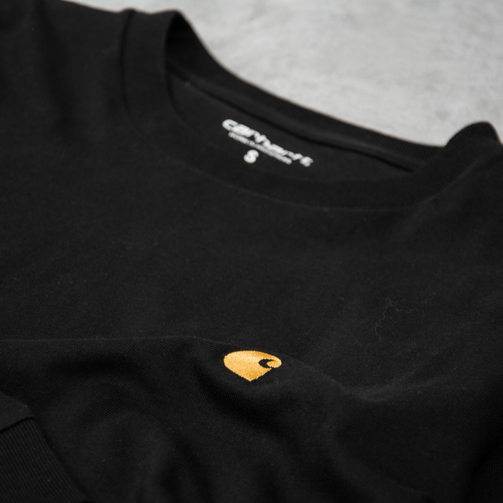 Carhartt WIP Chase L/S Tee - Black / Gold 3