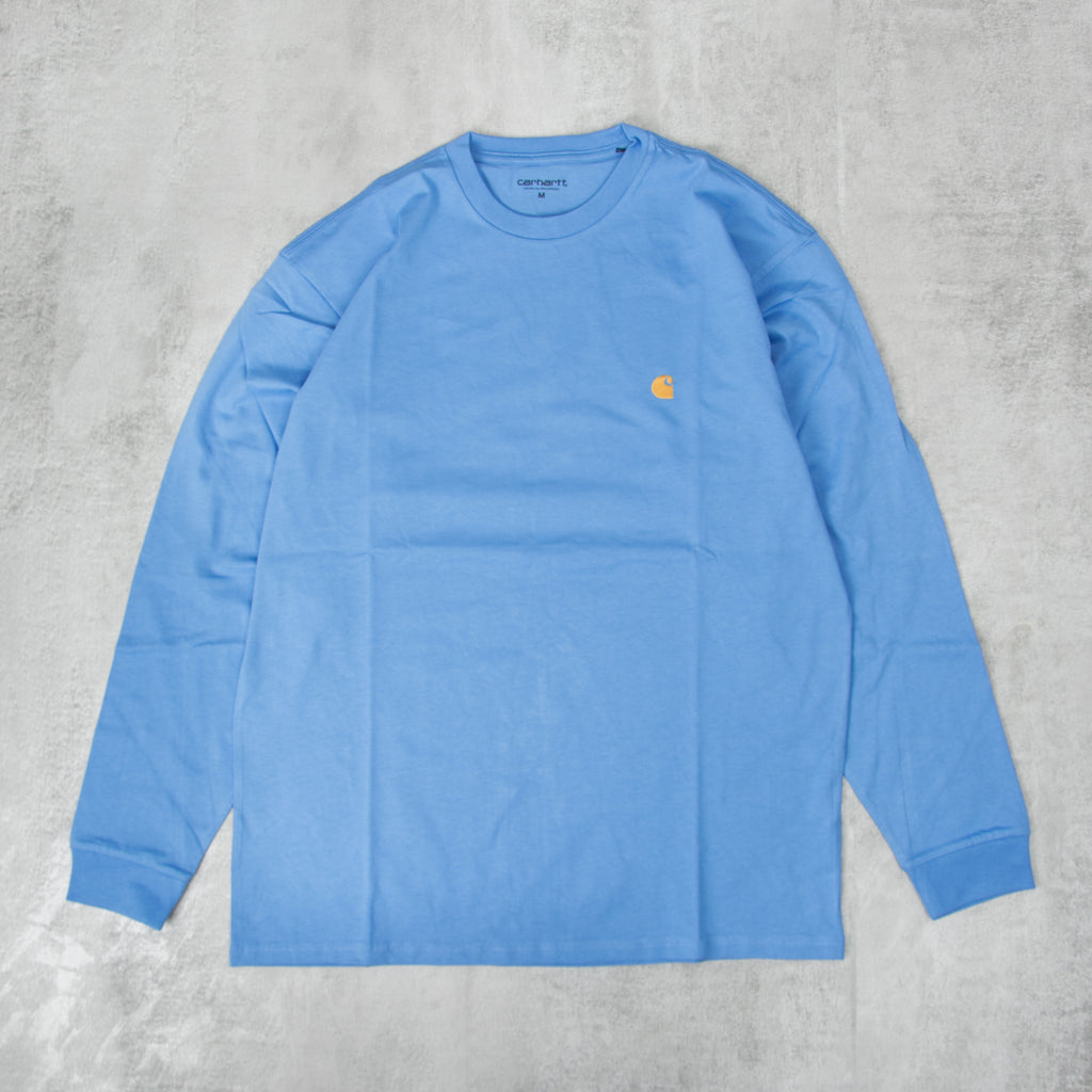 Carhartt WIP Chase L/S Tee - Piscine / Gold 2