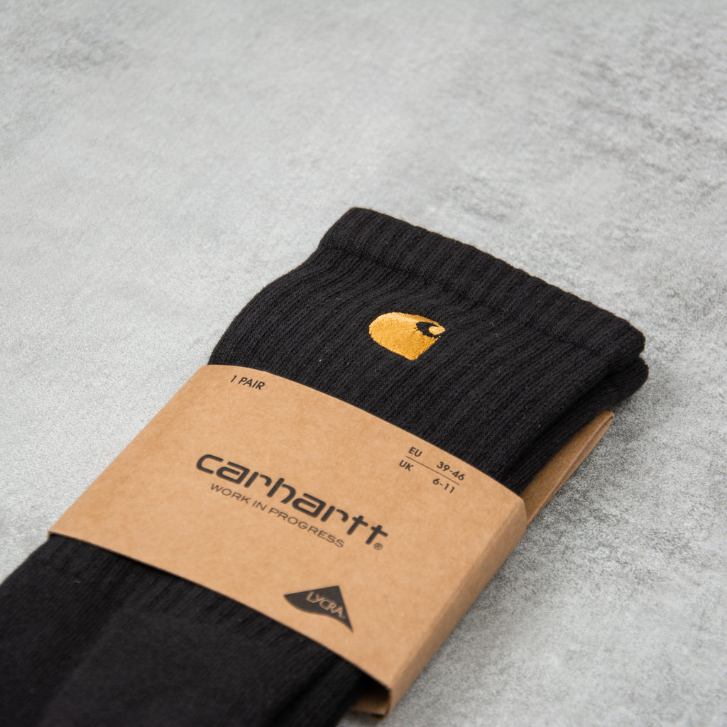 Buy Carhartt Chase Socks Black Gold @UnionClothing Union