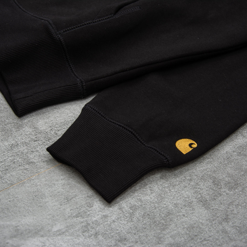 Carhartt WIP Hooded Chase Sweatshirt - Black / Gold 2