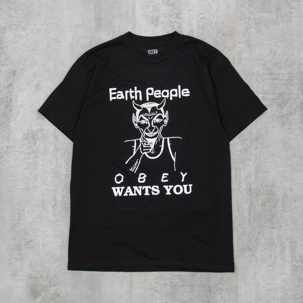 Obey Earth People Tee - Black 1