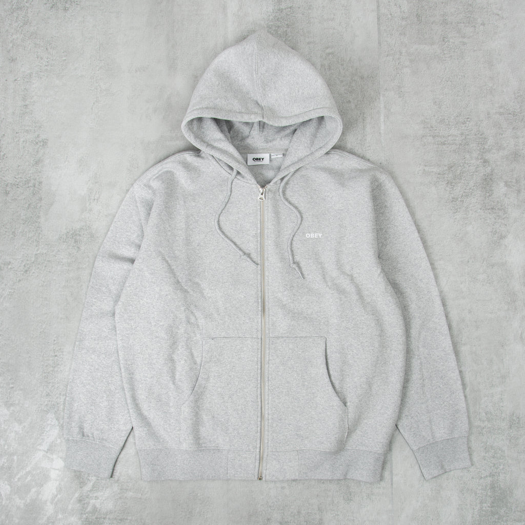 Obey Established Works Bold Zip Hood Ash Grey