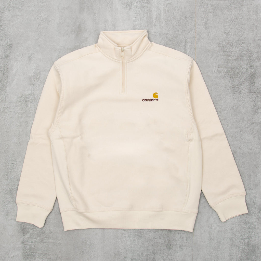 Carhartt WIP Half Zip American Script Sweat - Natural 1