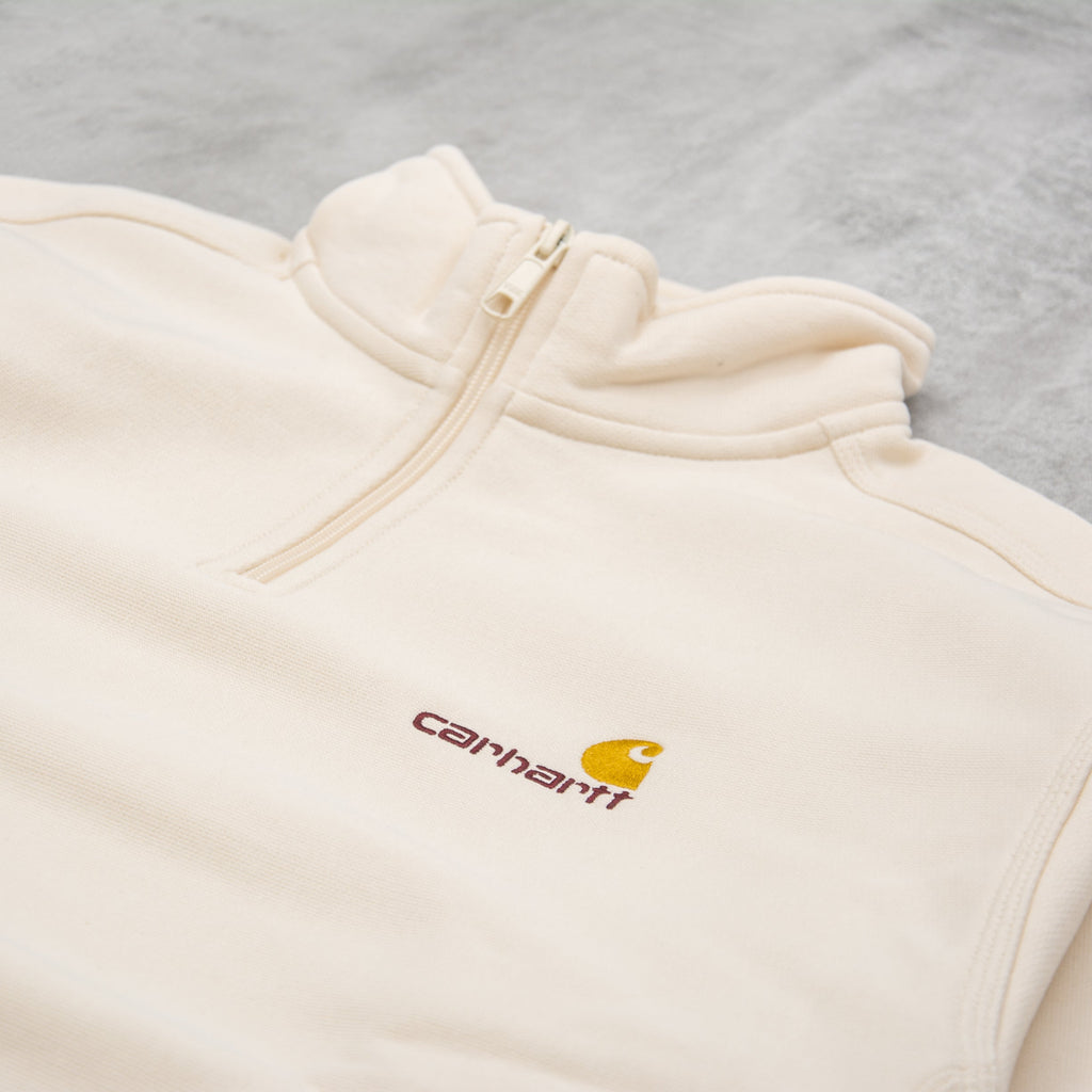 Carhartt WIP Half Zip American Script Sweat - Natural 2