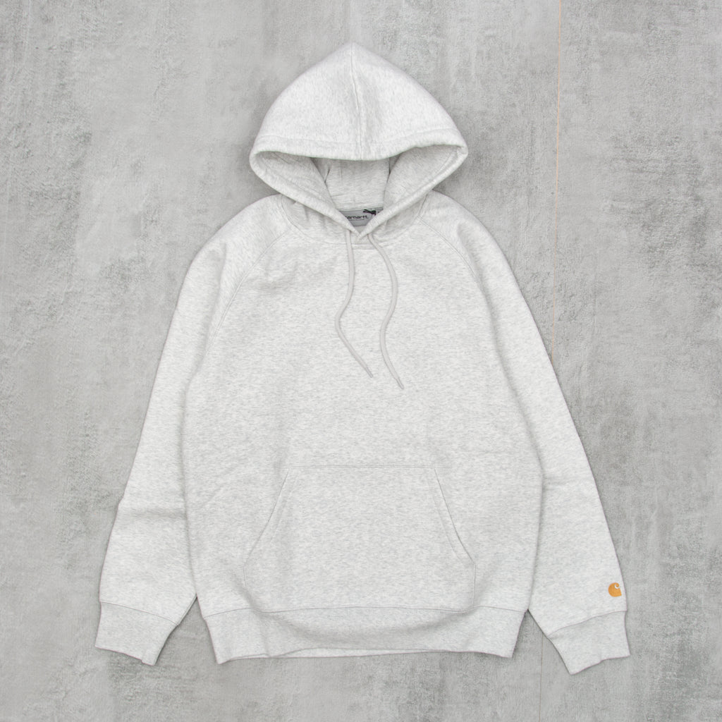 Carhartt WIP Hooded Chase Sweatshirt - Ash Heather / Gold 1