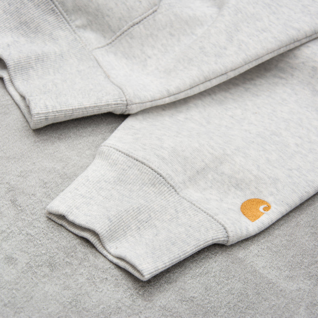 Carhartt WIP Hooded Chase Sweatshirt - Ash Heather / Gold 3