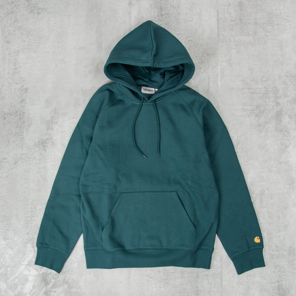 Carhartt WIP Hooded Chase Sweatshirt - Botanic / Gold 1