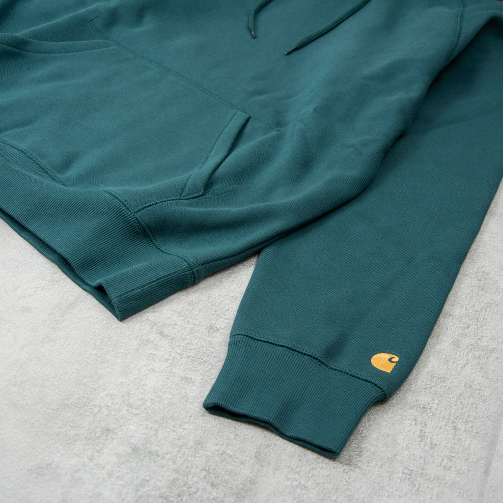 Carhartt WIP Hooded Chase Sweatshirt - Botanic / Gold 3