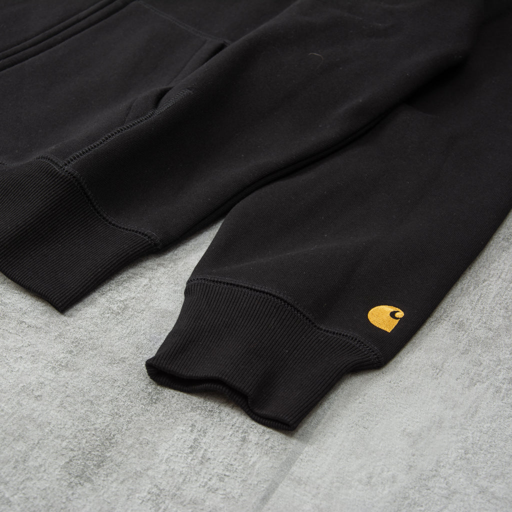 Carhartt WIP Hooded Chase Zip Jacket - Black / Gold 3