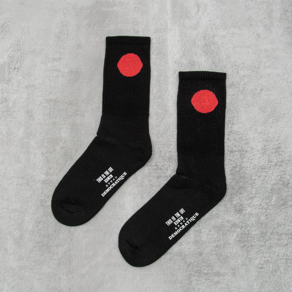 Edwin x Democratique Japanese Sun Sock - Black 1