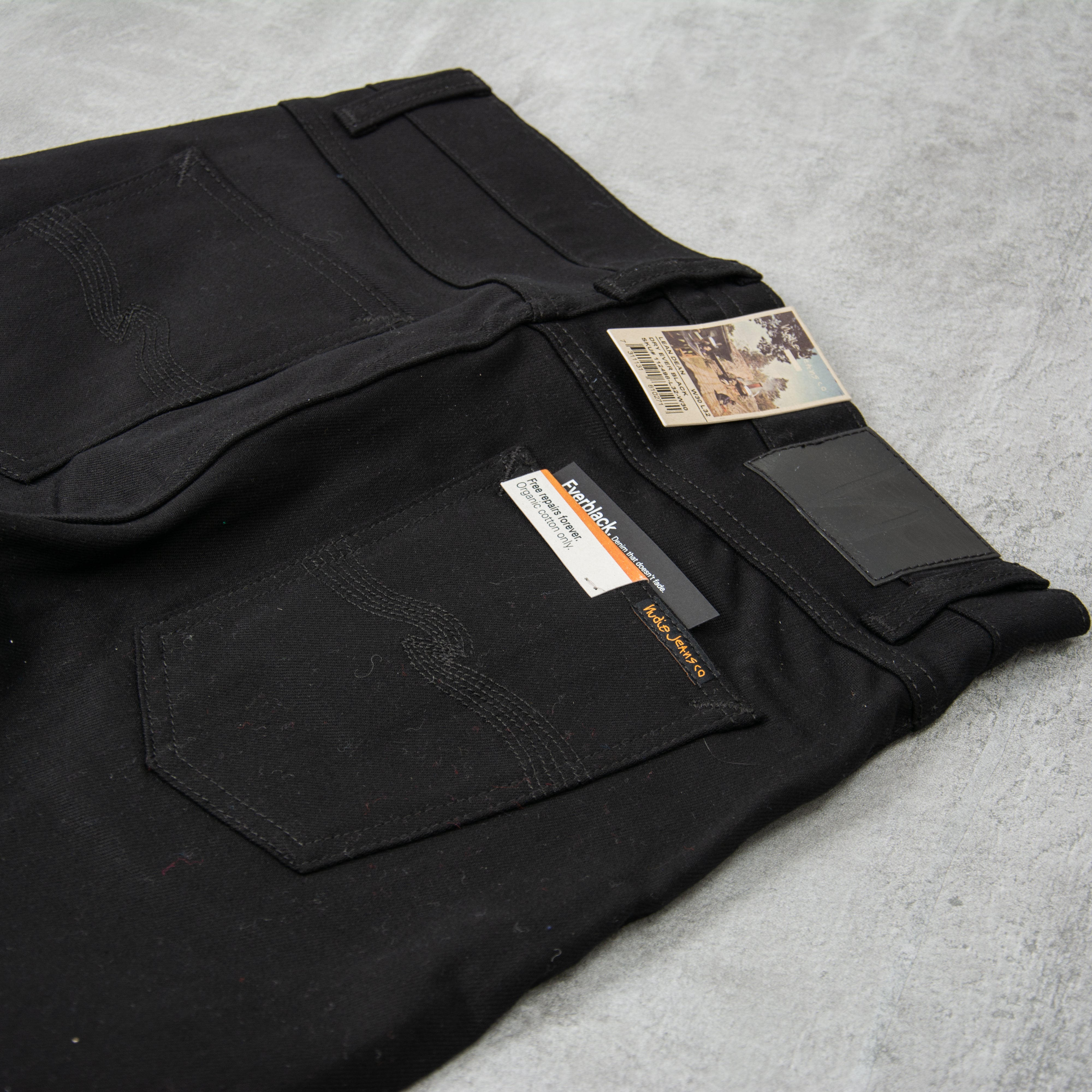 Raw Denim Jeans Nudie Dry Cold Black Fade Nudie Lean Dean Dry