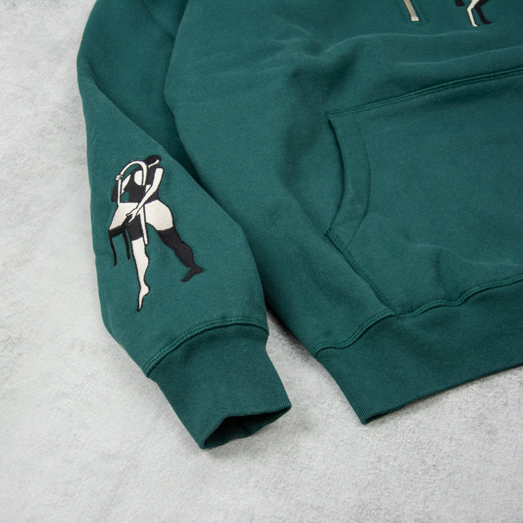 By Parra Life Experience Half Zip Sweat - Pine Green 3