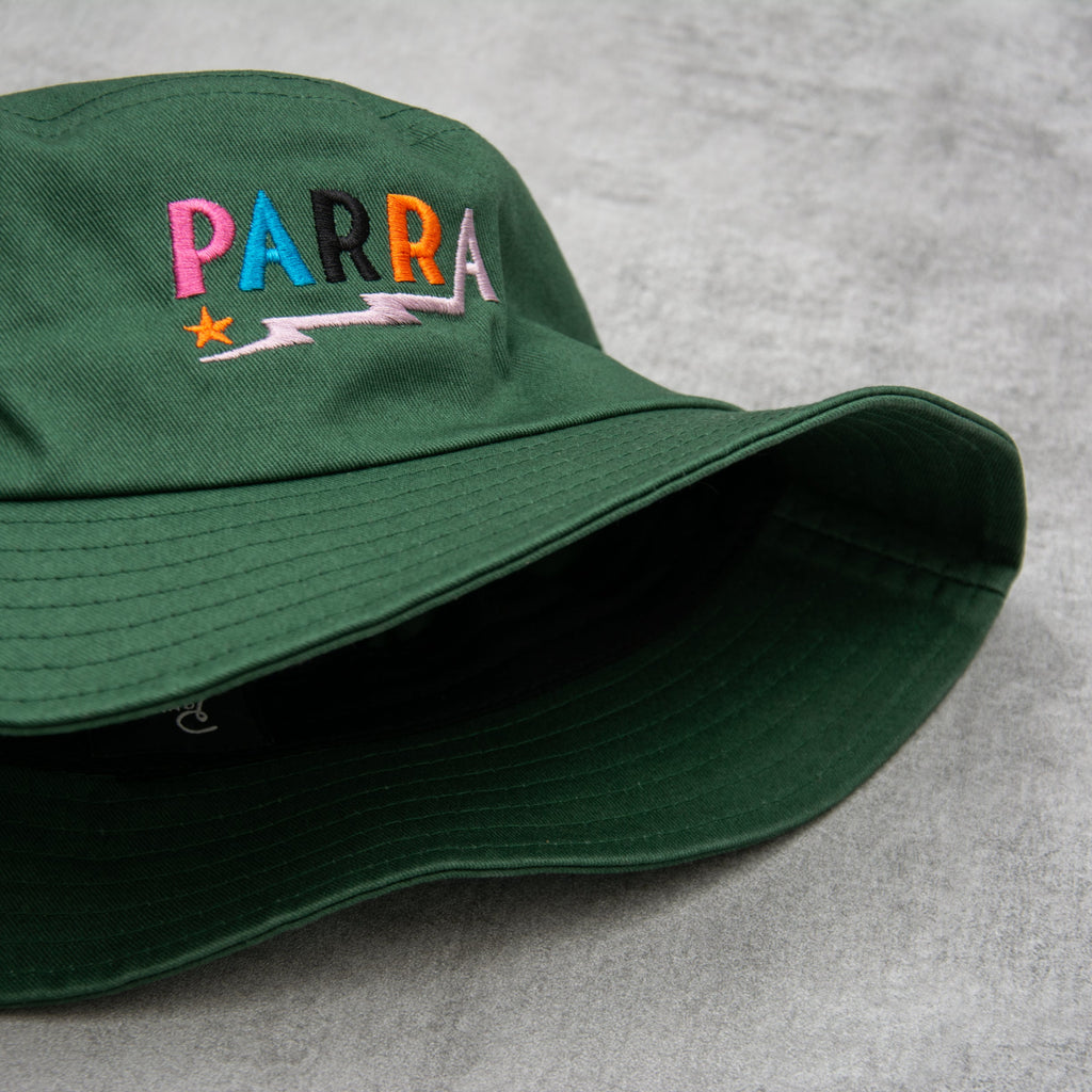 By Parra Lightning Logo Bucket Hat - Green 2