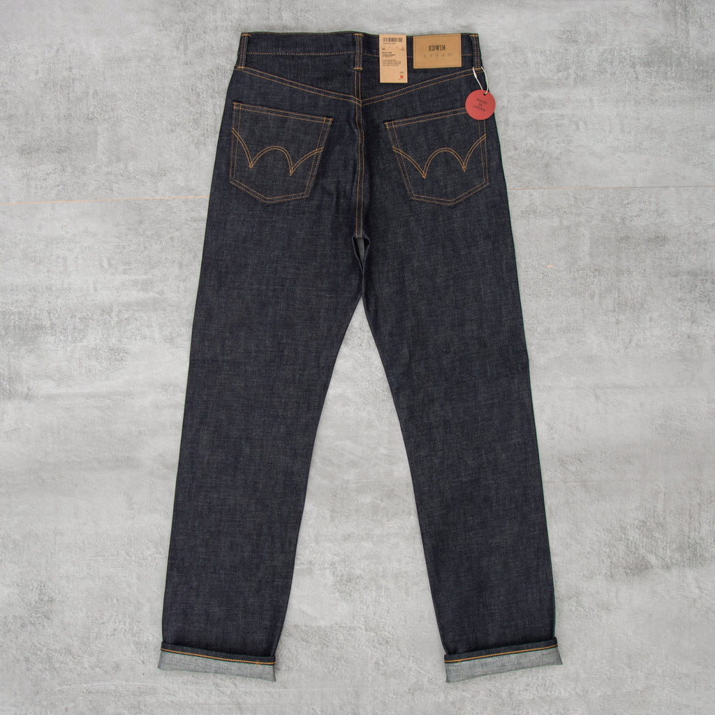 Edwin Loose Straight Jeans Nihon Menpu - Rainbow Dark Pure Indigo Unwashed 1 