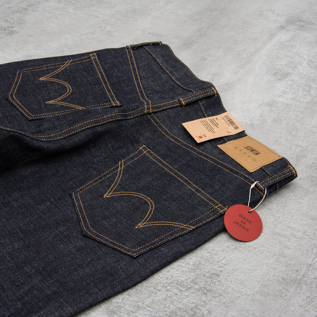 Edwin Loose Straight Jeans Nihon Menpu - Rainbow Dark Pure Indigo Unwashed 5