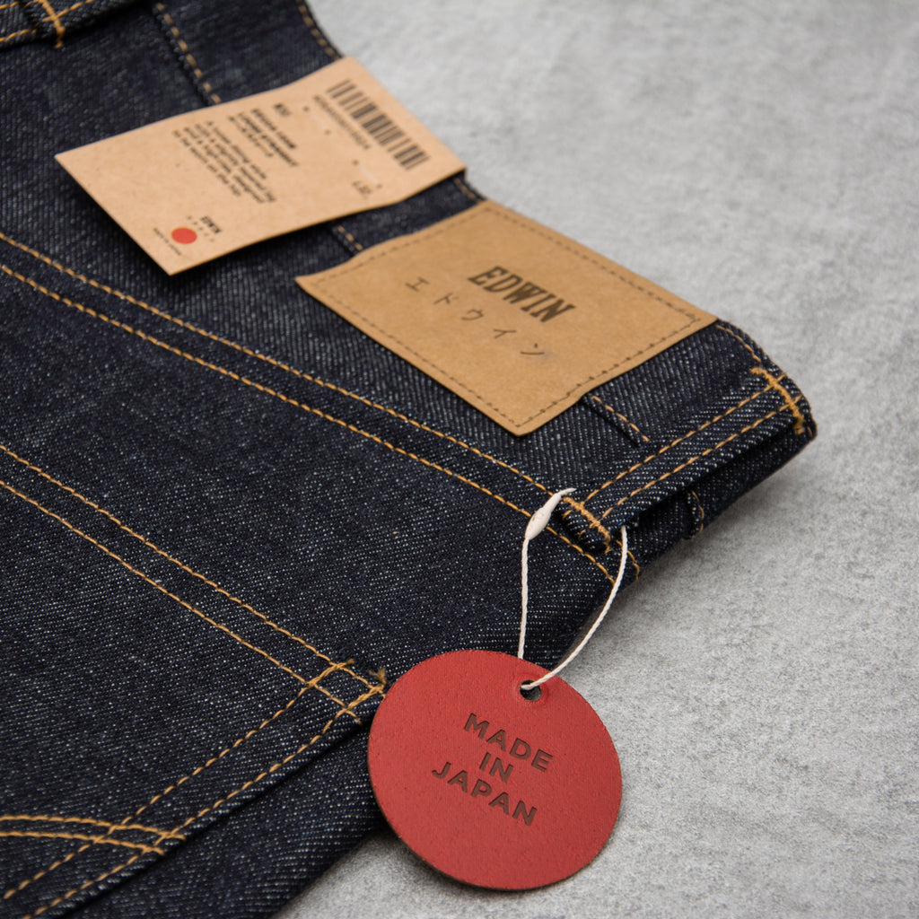 Edwin Loose Straight Jeans Nihon Menpu - Rainbow Dark Pure Indigo Unwashed 6