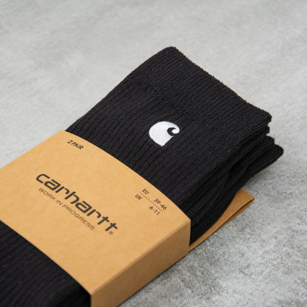 Carhartt WIP Madison 2 Pack Socks - Black 2