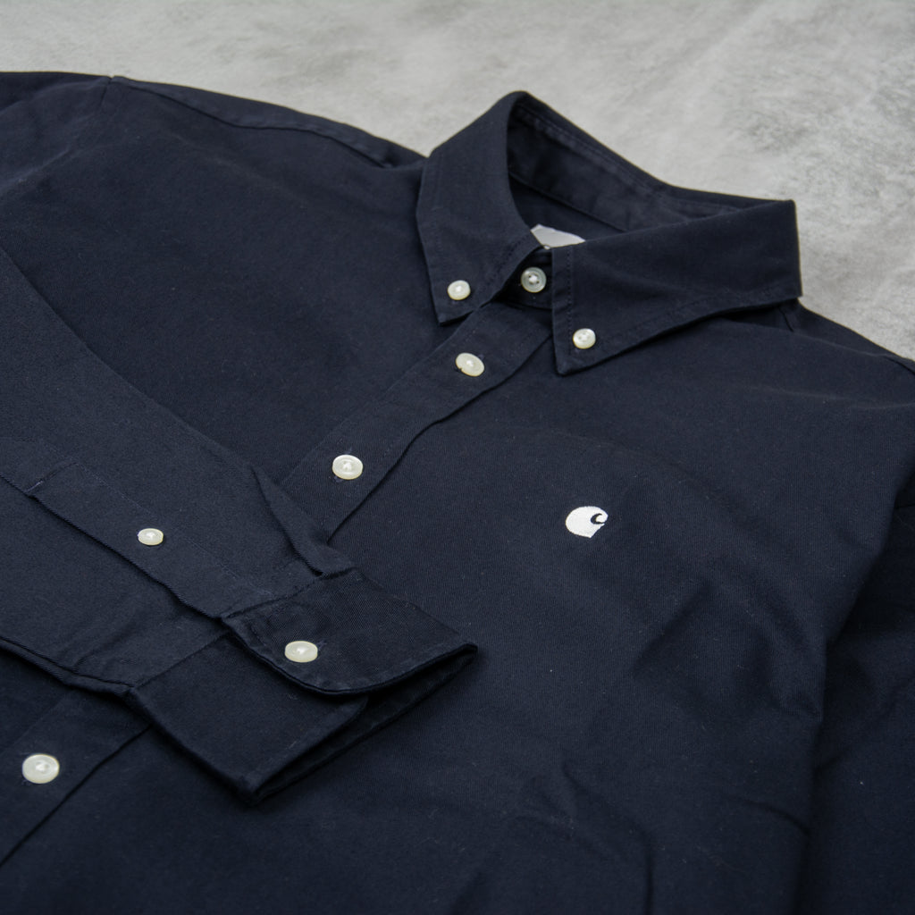 Carhartt WIP Madison L/S Shirt - Dark Navy / Wax 2