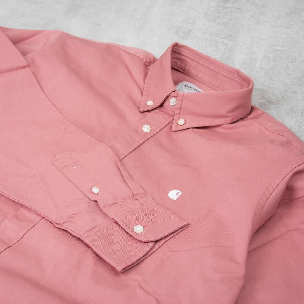 Carhartt WIP Madison L/S Shirt - Dhalia / White 3