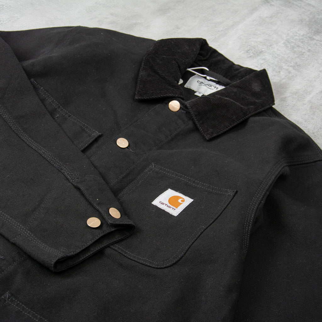 Carhartt WIP Michigan Rinsed Chore Coat - Black / Black 2